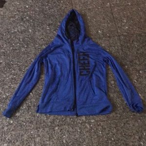 blue and black cheer sweatshirt